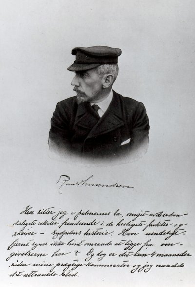 A página de abertura do manuscrito de Roald Amundsens de English School