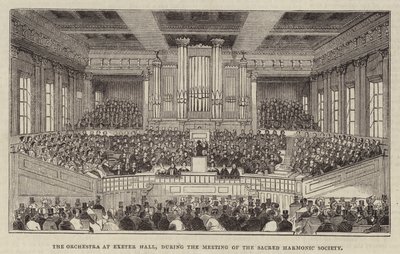 A Orquestra em Exeter Hall, durante o Encontro da Sociedade Harmônica Sagrada de English School