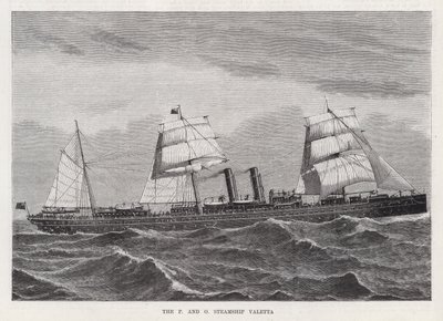 A Valetta P e O Steamship (gravura) de English School