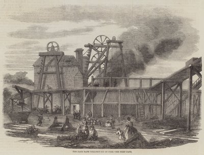 O Page Bank Colliery-Pit on Fire (gravura) de English School