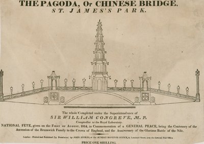 O pagode, ou ponte chinesa, St Jamess Park, Londres de English School