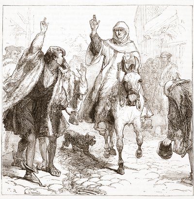 O núncio papal Chieregato em Nuremberg, ilustração da história do protestantismo por James Aitken Wylie (1808-1890), bar. 1878 de English School