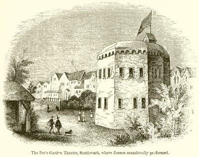 O Paris Garden Theatre, Southwark, onde Jonson ocasionalmente se apresentou de English School