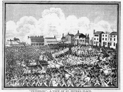 O massacre de Peterloo, uma visão do St. Peters Place de English School