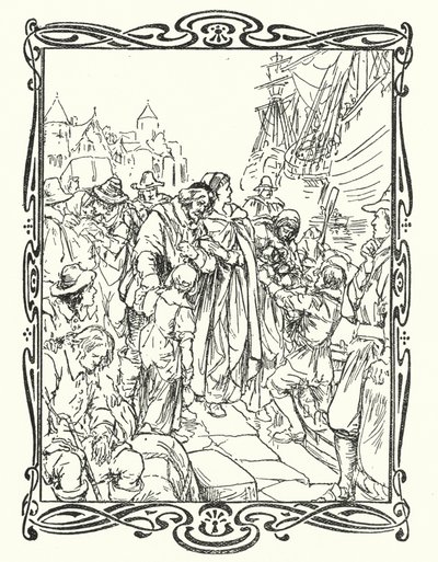 Os Pais Peregrinos (cor litho) de English School