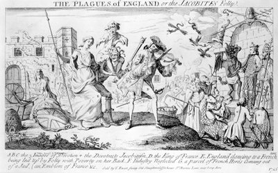 As pragas da Inglaterra, ou a loucura dos jacobitas, 1745 de English School