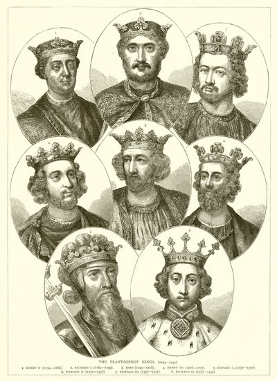 Os reis Plantagent. (1154--1399) de English School