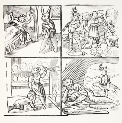 A história agradável de Jack Horner, ilustração dos Chap-livros do século XVIII por John Ashton, bar. 1882 de English School