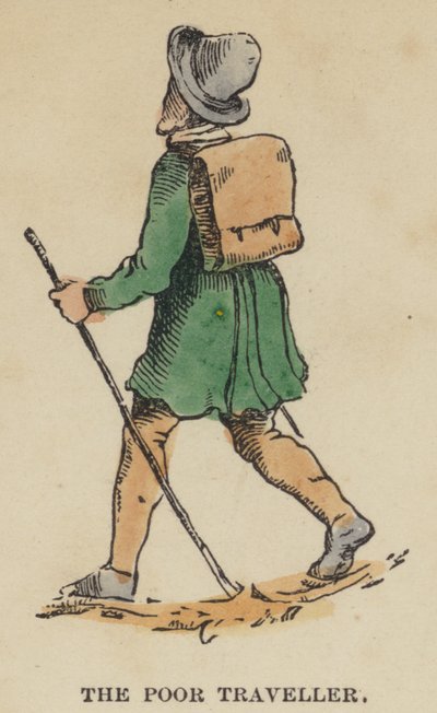 The Poor Traveller (gravura colorida) de English School