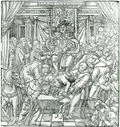 O papa suprimido pelo rei Henrique VIII, em 1534 de English School