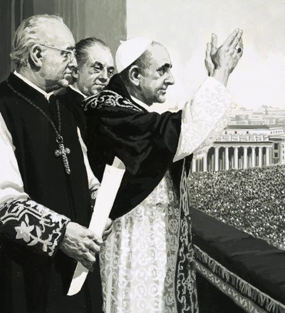 O papa, acenando para as multidões de English School
