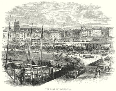 O porto de Barcelona (gravura) de English School