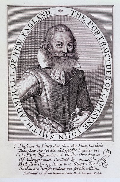 O retrato do capitão John Smith, almirante da Nova Inglaterra de English School