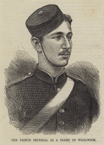 O Príncipe Imperial como Cadete de Woolwich (gravura) de English School
