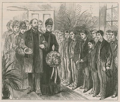O Príncipe e Princesa de Gales abrindo o Instituto dos Trabalhadores Trabalhadores, Whitechapel de English School