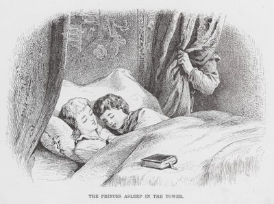 Os príncipes a dormir na torre (gravura) de English School