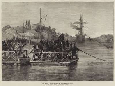 Rota do Príncipe para a Índia, El Kantara, Canal de Suez (gravura) de English School