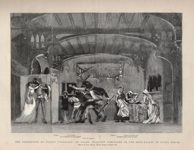 A produção do "Falstaff" de Giuseppe Verdi em Milão, Falstaff escondido no Buck-Basket na Ford