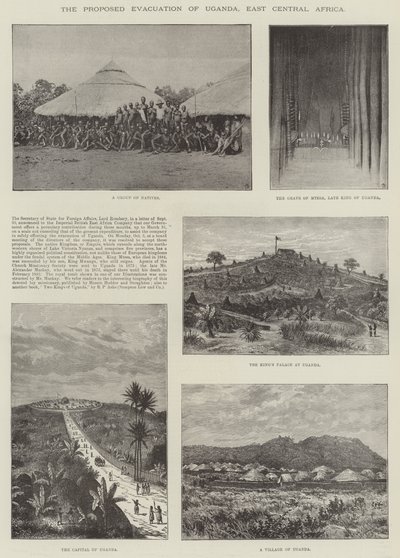 A Proposta de Evacuação do Uganda, África Centro-Leste (gravura) de English School