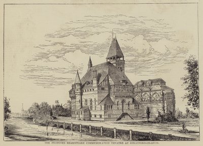 A Proposta do Teatro de Comemoração de Shakspeare em Stratford-on-Avon (gravura) de English School