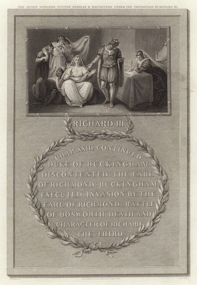 A rainha viúva colocando-se e filhas sob a proteção de Ricardo III de English School