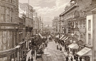 Visita da Rainha a Birmingham: The High Street, de &39;The Illustrated London News&39;, 2 de abril de 1887 de English School