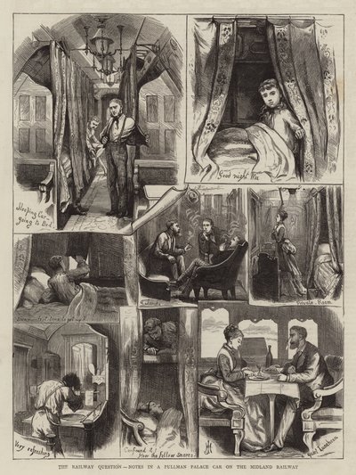A Questão Ferroviária, Notas numa Carruagem do Palácio Pullman no Midland Railway (gravura) de English School