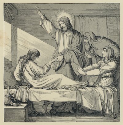 A Ascensão da Filha de Jairus (gravura) de English School