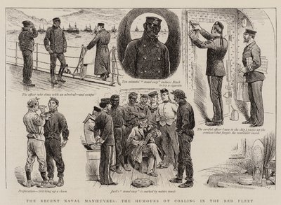 As Manobras Navais Recentes, os Humores da Carvão na Frota Vermelha (gravura) de English School
