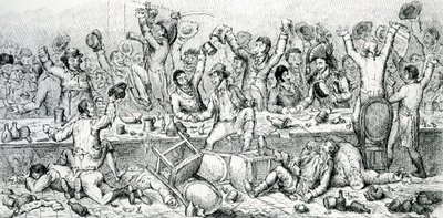 O Jantar dos reformadores, ilustração tirada do satírico, 1809 de English School