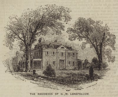 A Residência de H W Longfellow (gravura) de English School