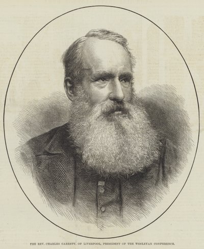 O Reverendo Charles Garrett, de Liverpool, Presidente da Conferência Wesleyana (gravura) de English School
