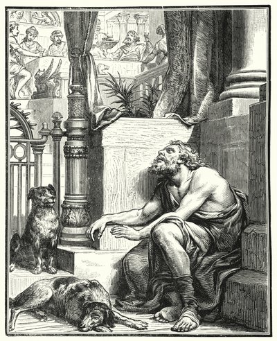 O Homem Rico e Lázaro (gravura) de English School