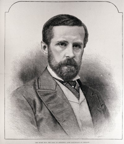 O certo Hon. O Conde de Aberdeen, Lorde Tenente da Irlanda, gravado por R. Taylor, de "The Illustrated London News", 13 de março de 1886 de English School