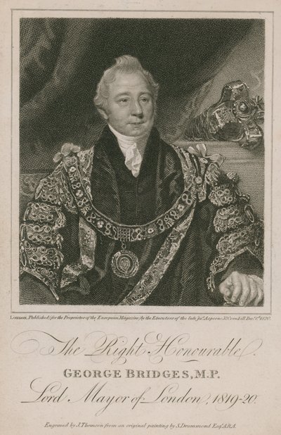 O excelentíssimo George Bridges, Lord Mayor de Londres 1819-20 de English School