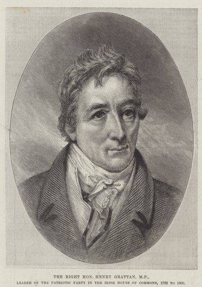 O ilustre Henry Grattan, deputado, líder do Partido Patriótico na Câmara dos Comuns da Irlanda de English School