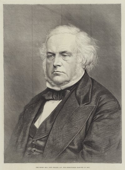 O ilustre John Bright, Deputado de Birmingham, eleito em 1857 (gravura) de English School