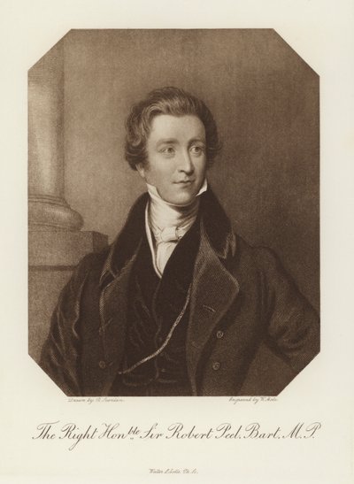 O Honorável Sir Robert Peel, Baronet, MP (lito) de English School