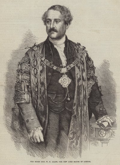 O Honorável W F Allen, o Novo Senhor Presidente da Câmara de Londres (gravura) de English School