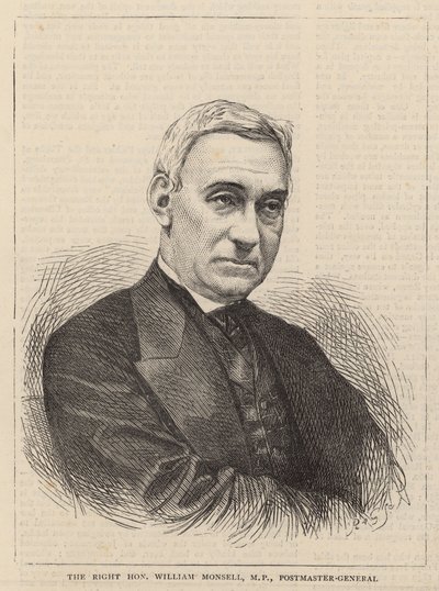 O honorável Sr. William Monsell, General dos Correios de English School