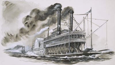 O Robert E Lee lidera o Natchez em sua famosa corrida até o rio Mississippi de English School