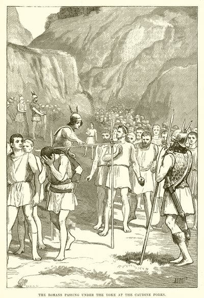 Os romanos passando sob o jugo nas forquilhas de Caudine de English School