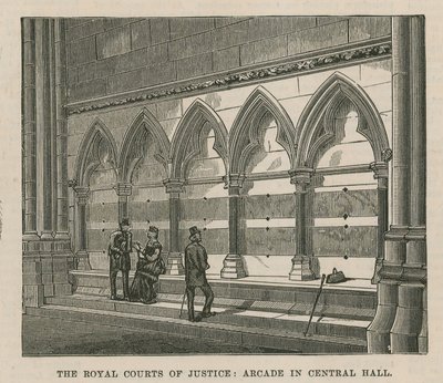 O Royal Courts of Justice: Arcade no Central Hall de English School