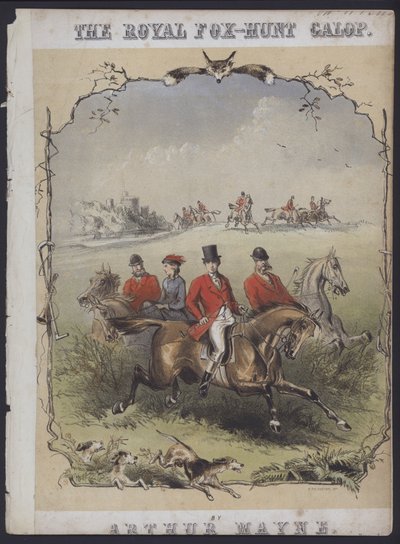 The Royal Fox Hunt Galop, de Arthur Mayne (litografia a cores) de English School