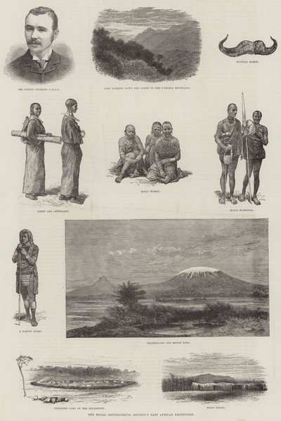 Expedição da Royal Geographical Society para a África Oriental (gravura) de English School