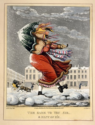 O mesmo para você, senhor e muitos de Em, gravado por G. Hunt, bar. Thos. McLean, Londres, 1827 (gravura colorida à mão) de English School