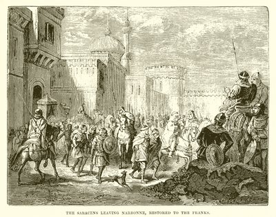 Os sarracenos saindo de Narbonne, restaurados aos francos de English School