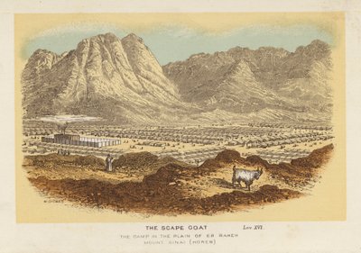 O bode expiatório, o acampamento na planície de Er-Raheh Monte Sinai, Horeb de English School