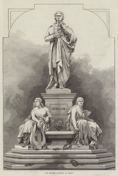 O Monumento Schiller em Berlim (gravura) de English School