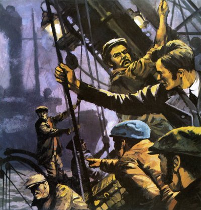 O lobo do mar. Ilustração para o livro de Jack London. de English School